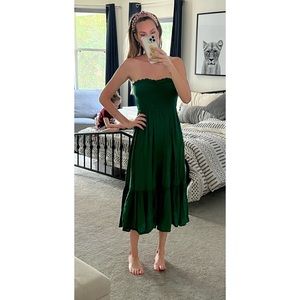 Smocked midi dress